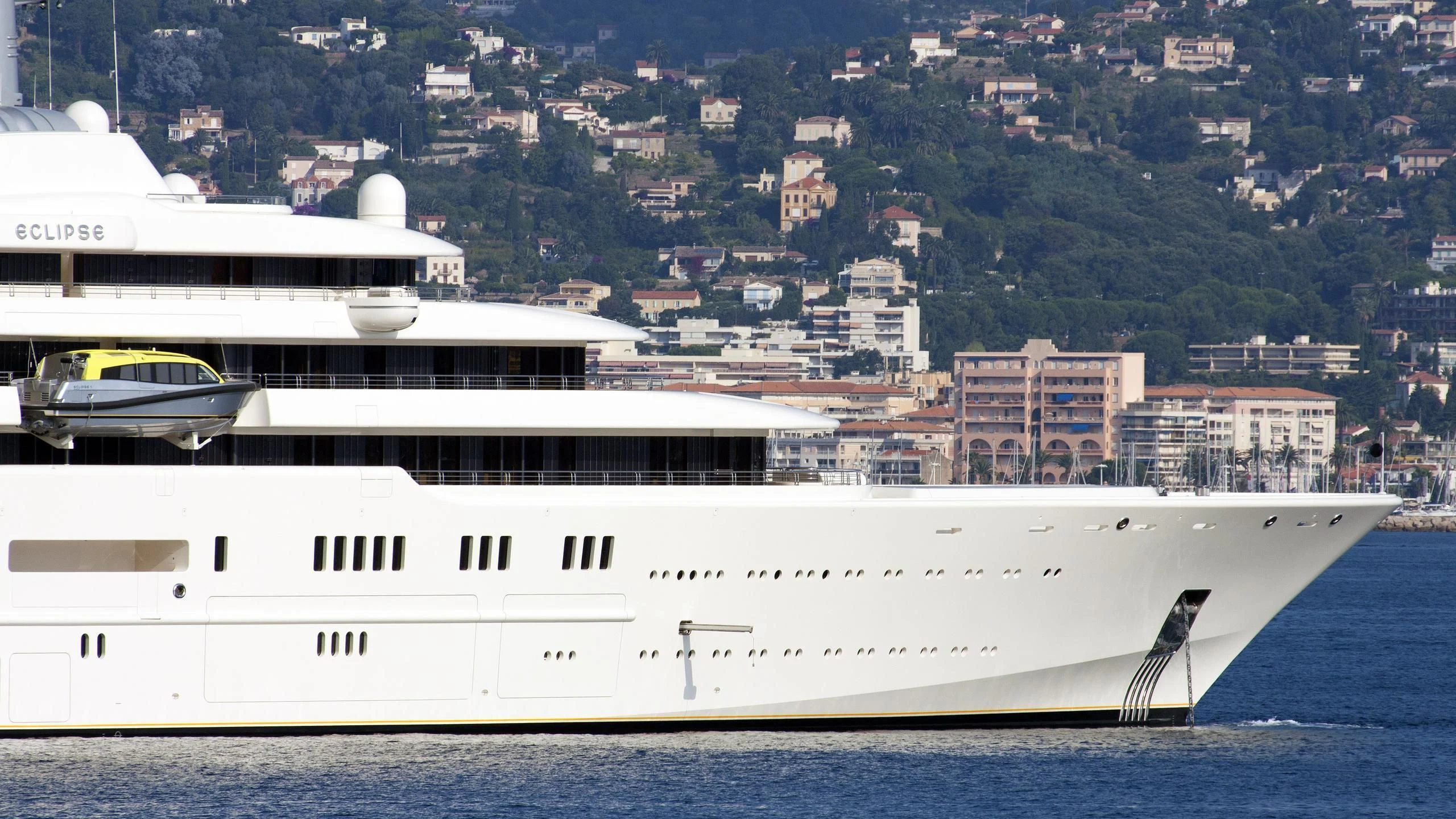 a large white yacht aboard ECLIPSE Yacht for Sale