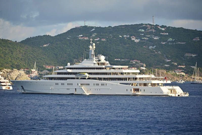 a large white ship in the water aboard ECLIPSE Yacht for Sale