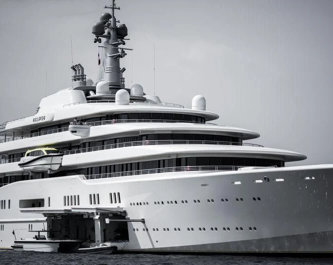 a large white ship aboard ECLIPSE Yacht for Sale