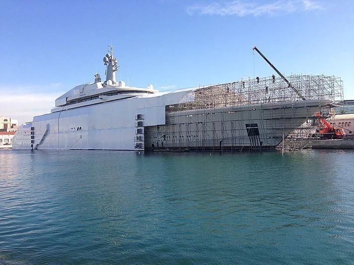 a large white ship in the water aboard ECLIPSE Yacht for Sale