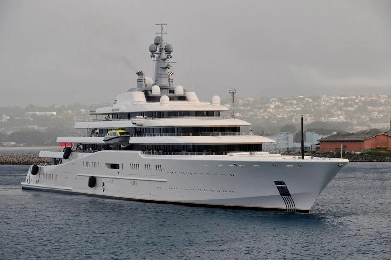 a large white ship aboard ECLIPSE Yacht for Sale