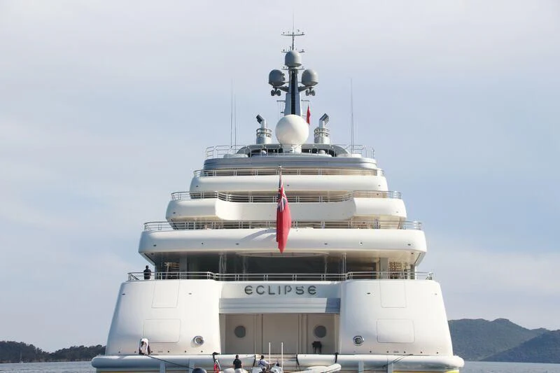a large white ship aboard ECLIPSE Yacht for Sale