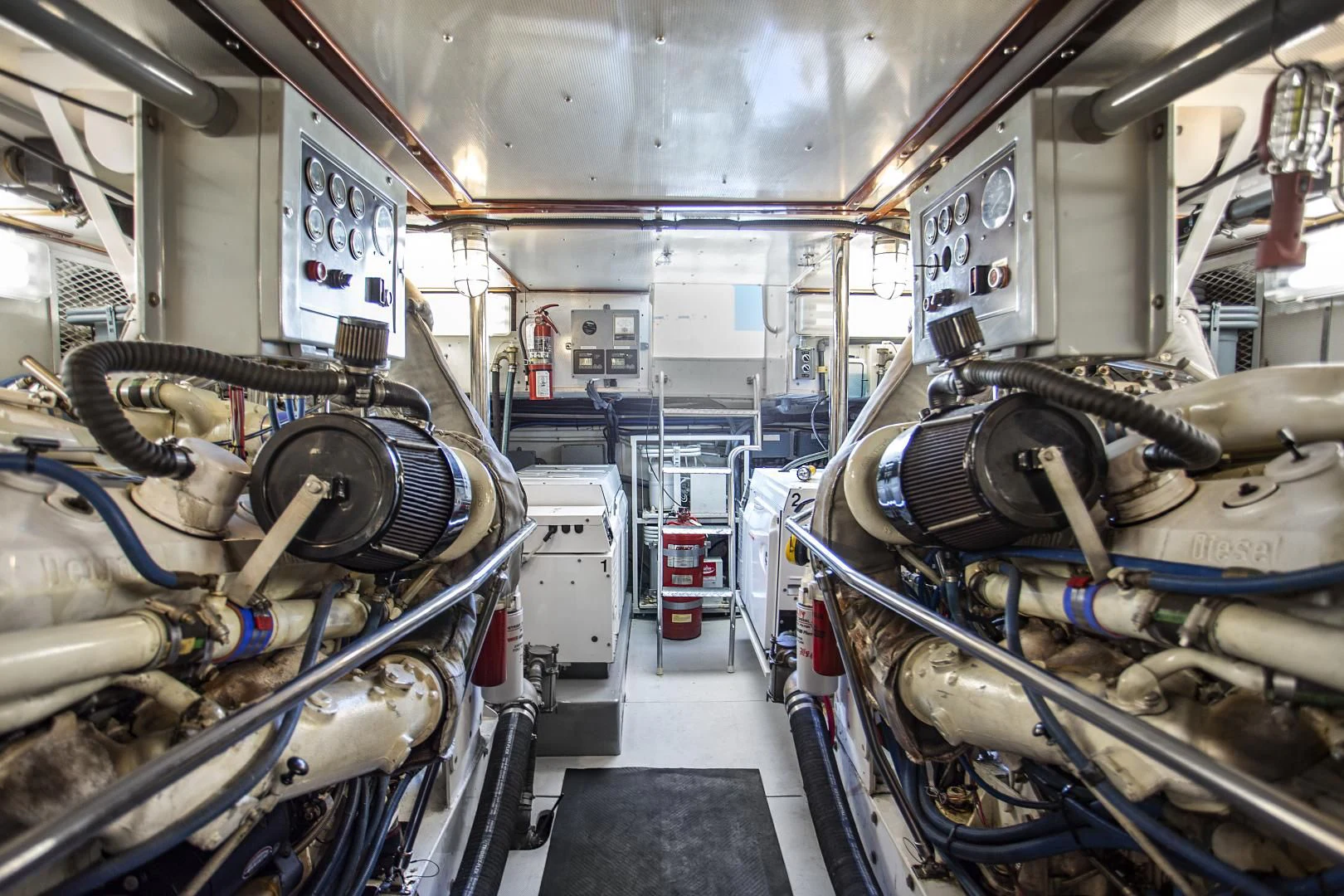 a large room with machinery aboard EL AMO Yacht for Sale