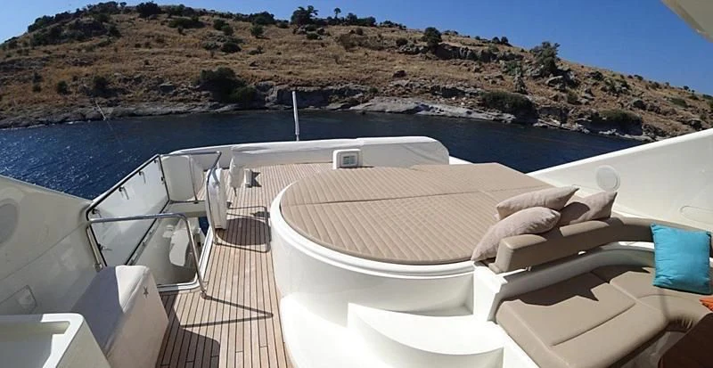 a lounge chair on a boat aboard CHUPRIANA Yacht for Sale
