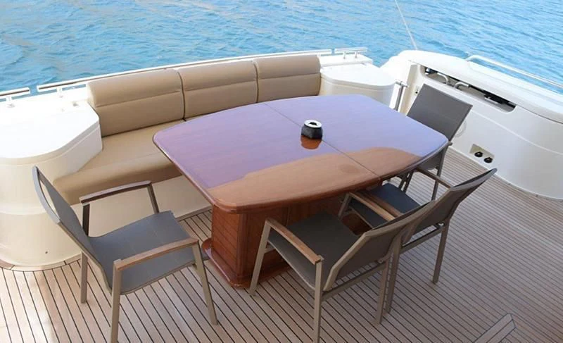 a table on a boat aboard CHUPRIANA Yacht for Sale