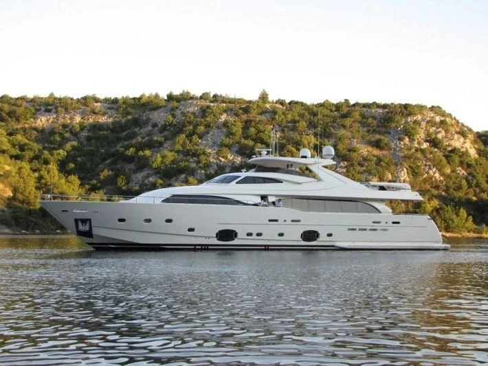 a yacht on the water aboard BAMBINA Yacht for Sale