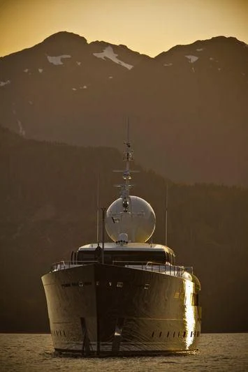 a large metal boat aboard GALILEO Yacht for Sale