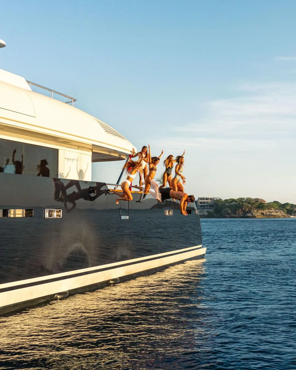 a boat with people on it aboard GALILEO Yacht for Sale