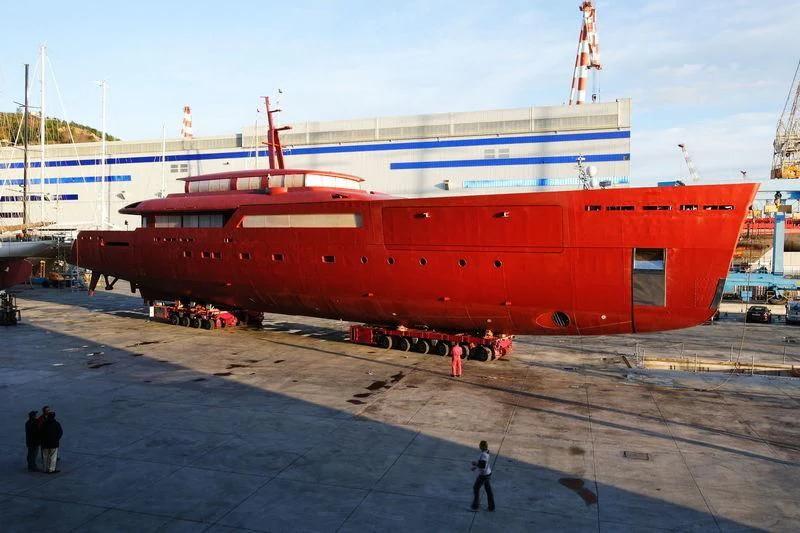 a large ship docked aboard GALILEO Yacht for Sale