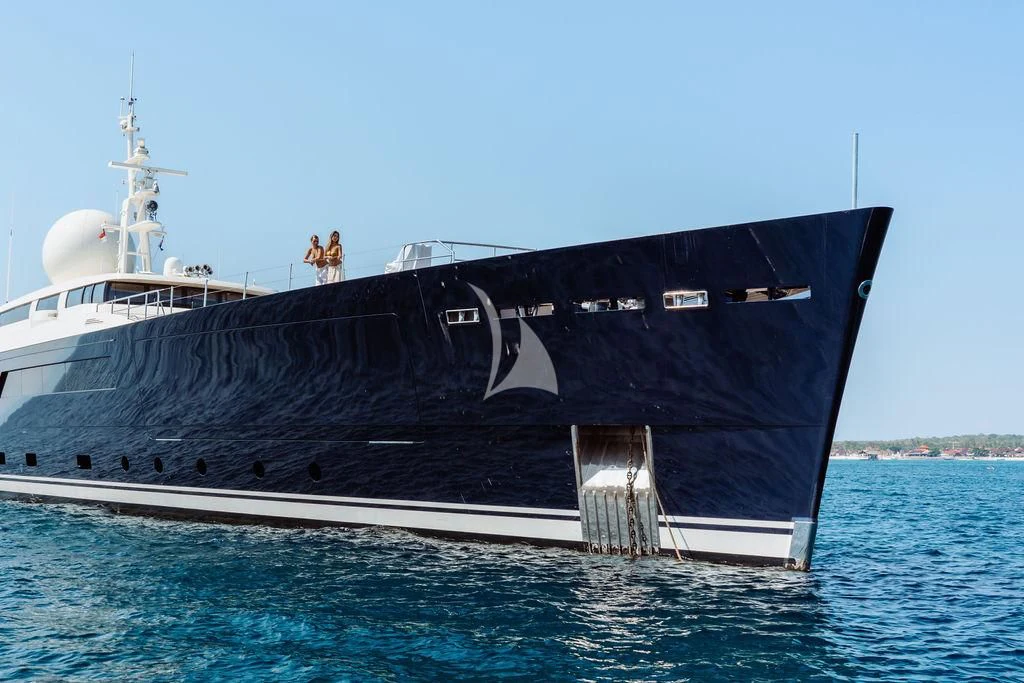 a large ship in the water aboard GALILEO Yacht for Sale