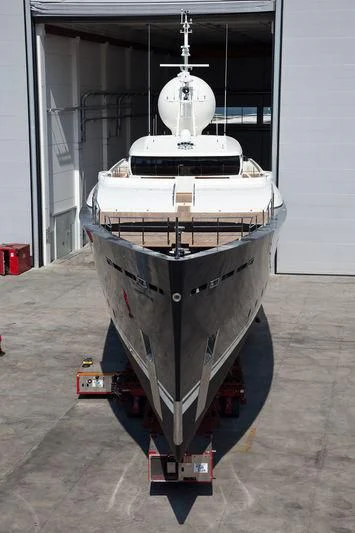 a large machine outside a building aboard GALILEO Yacht for Sale