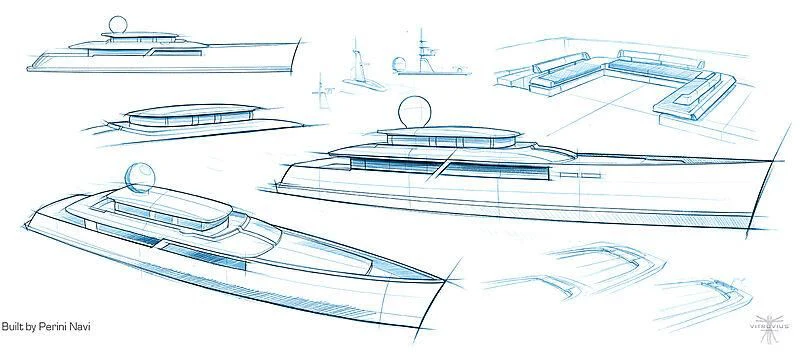 diagram, engineering drawing aboard GALILEO Yacht for Sale
