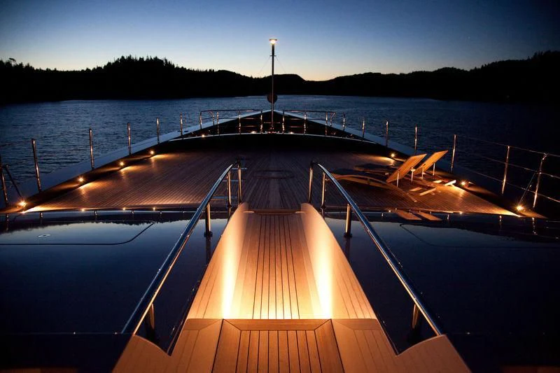 a large bridge over water aboard GALILEO Yacht for Sale