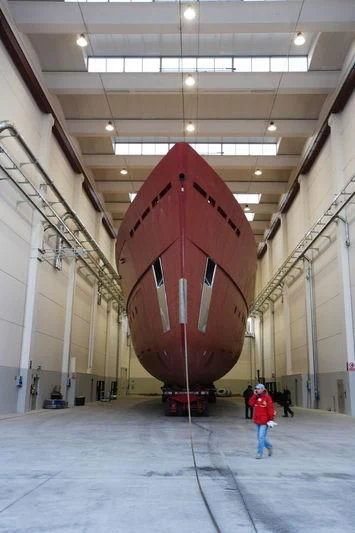 a person walking in a building aboard GALILEO Yacht for Sale
