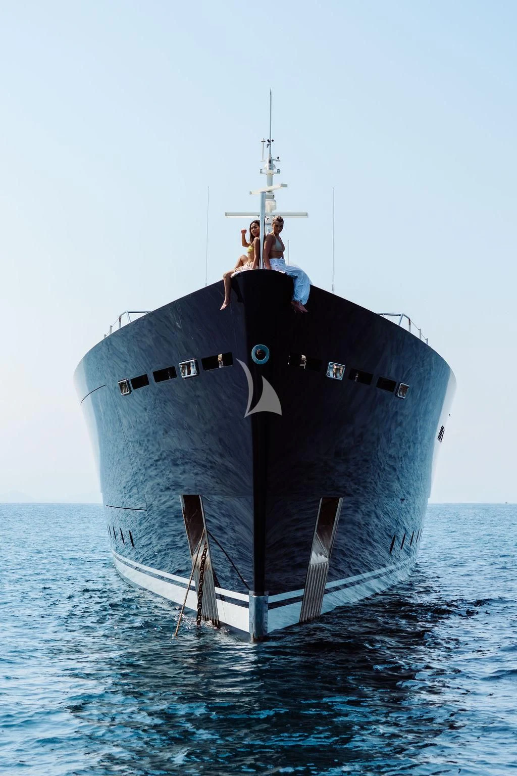 a large ship in the water aboard GALILEO Yacht for Sale