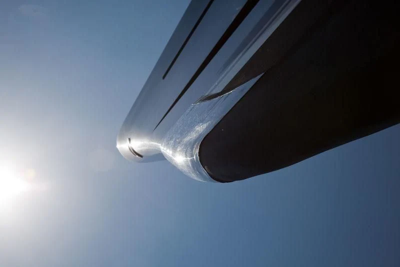 a close-up of a plane wing aboard GALILEO Yacht for Sale