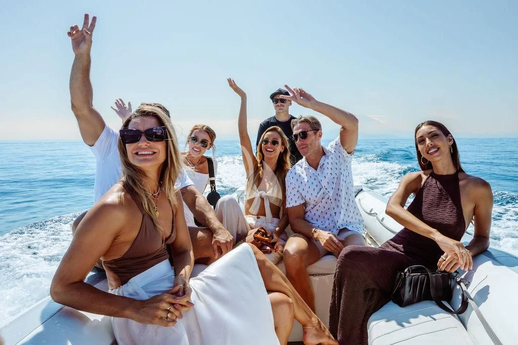 a group of people on a boat aboard GALILEO Yacht for Sale