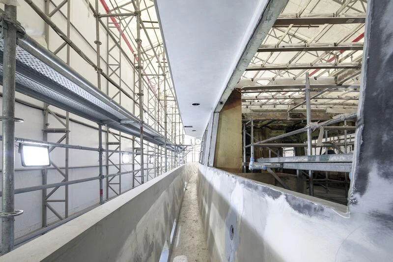 a large factory with many wires aboard NEWAL Yacht for Sale