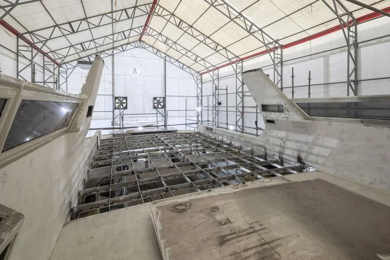 a large room with pipes and a sink aboard NEWAL Yacht for Sale