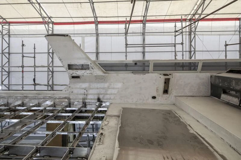 a large factory with many pipes aboard NEWAL Yacht for Sale