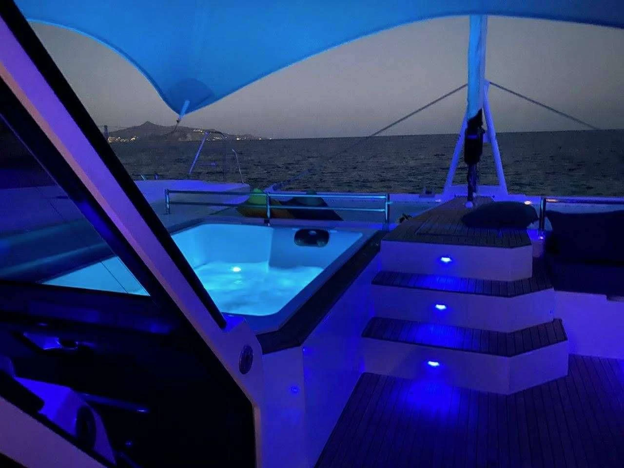 a boat on the water aboard ALOIA Yacht for Charter