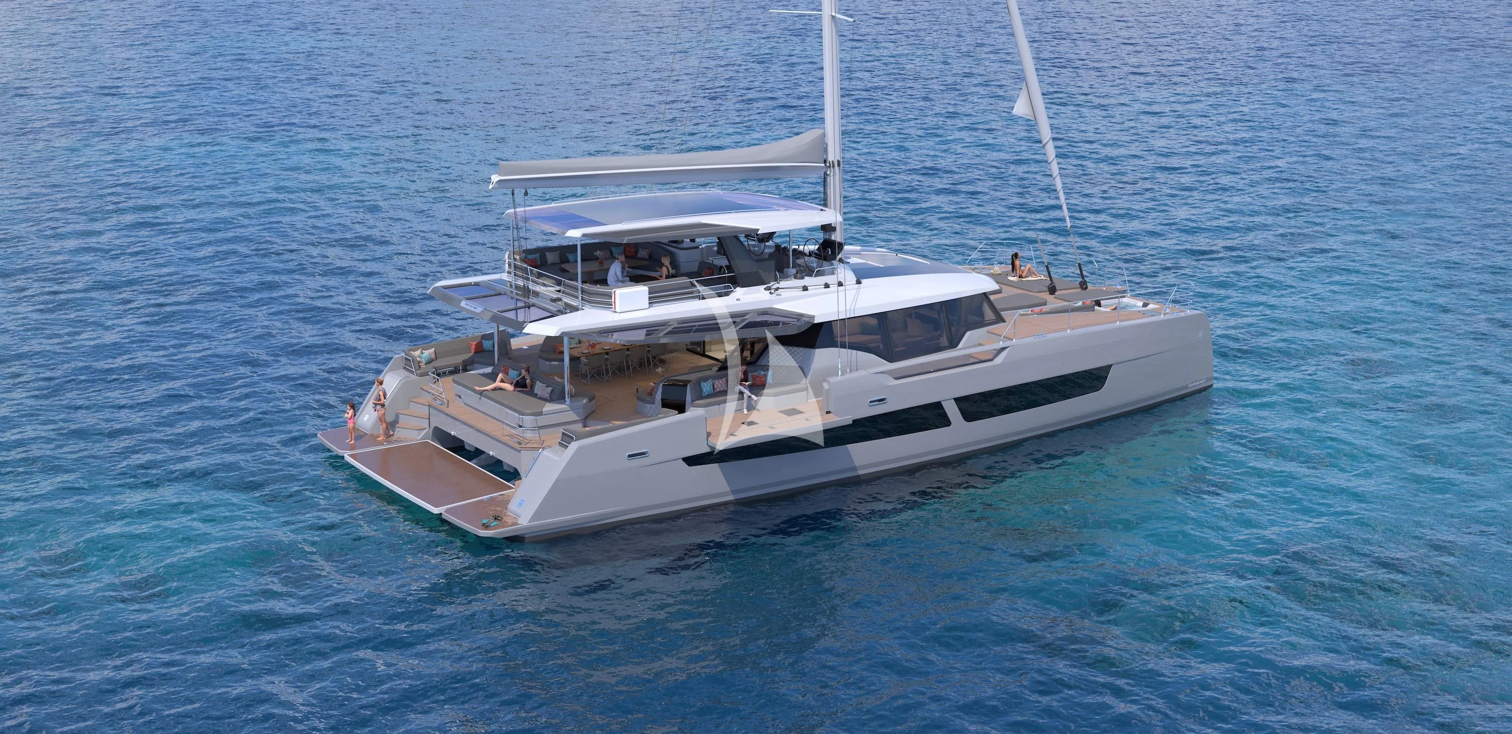 a boat on the water aboard ALOIA Yacht for Charter