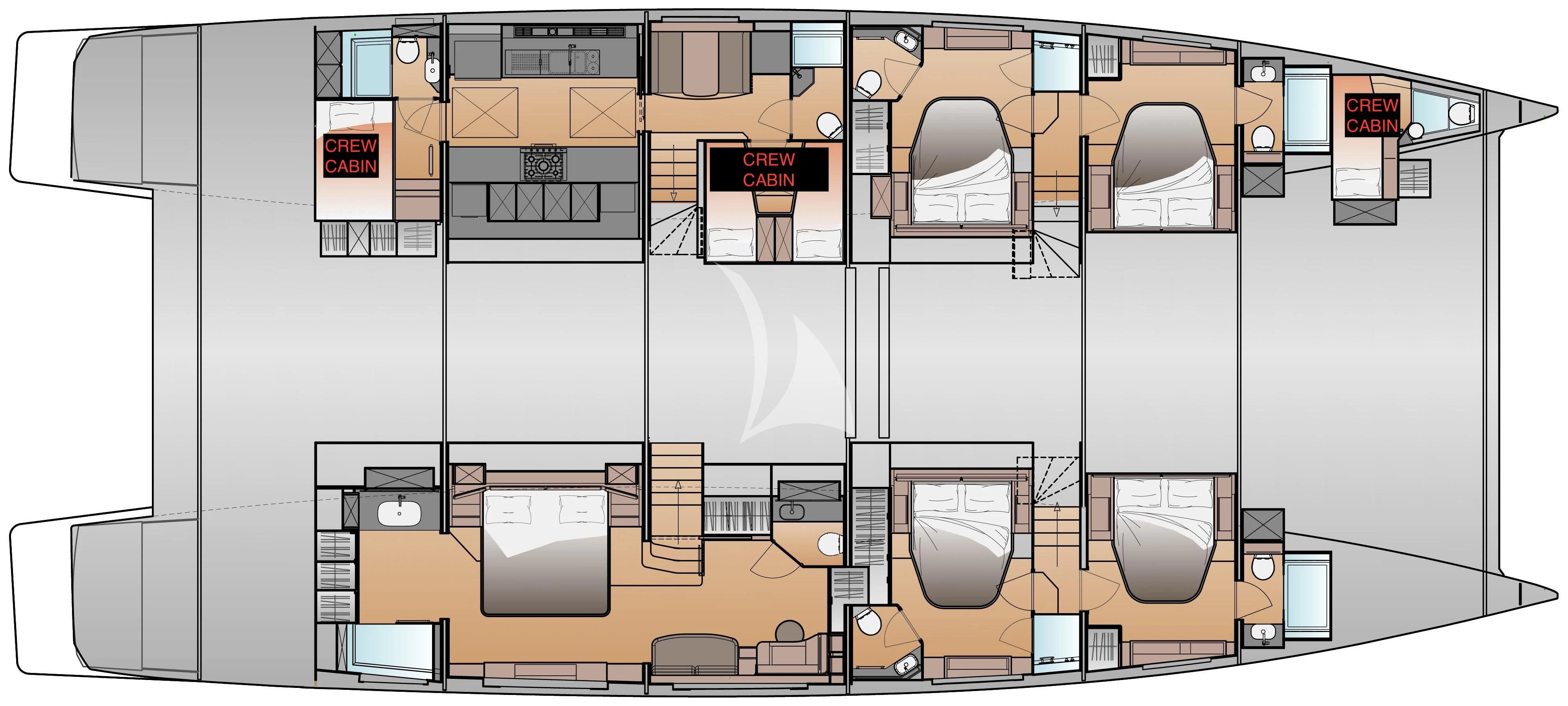diagram aboard ALOIA Yacht for Charter