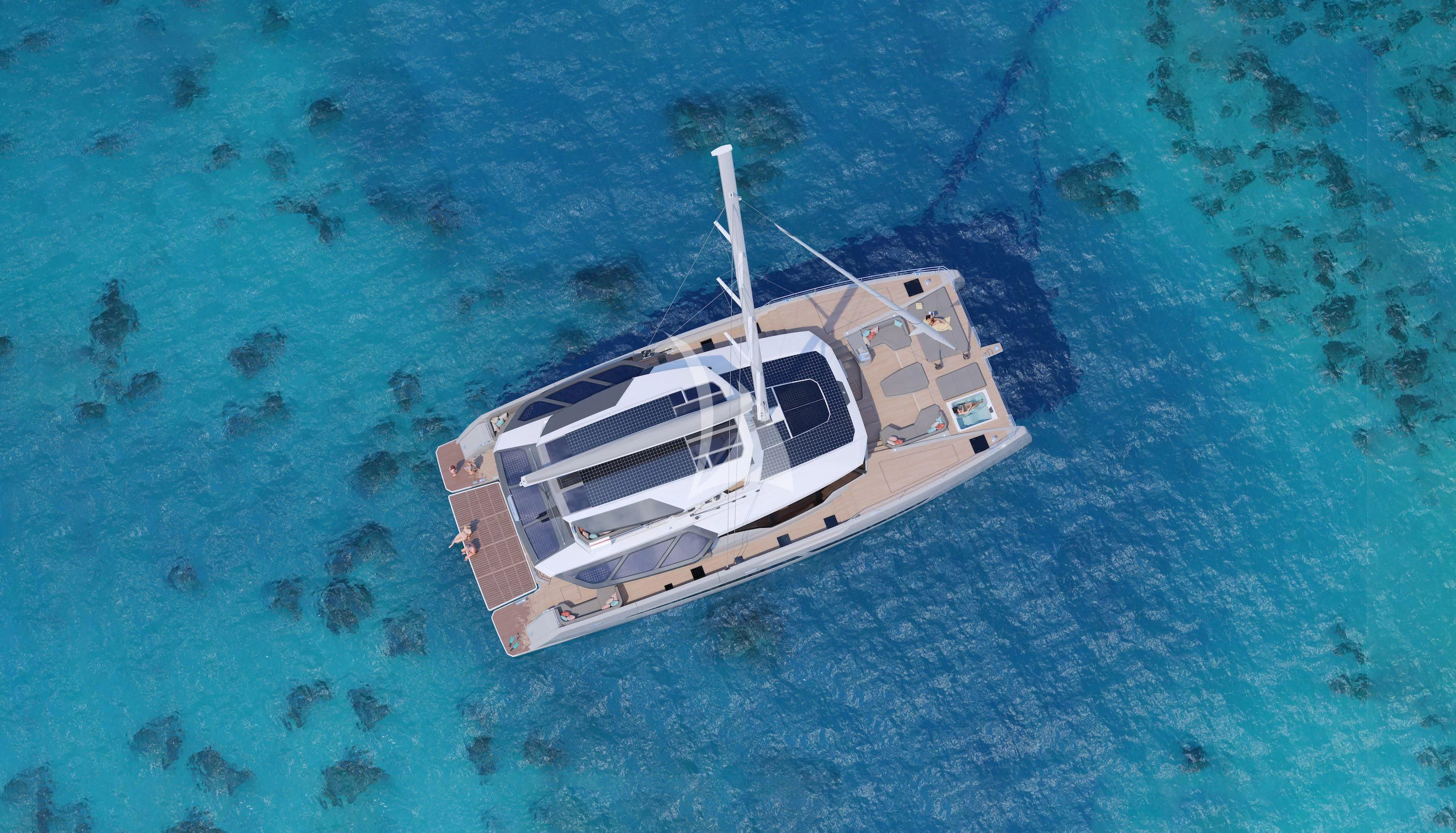 a boat in the water aboard ALOIA Yacht for Charter