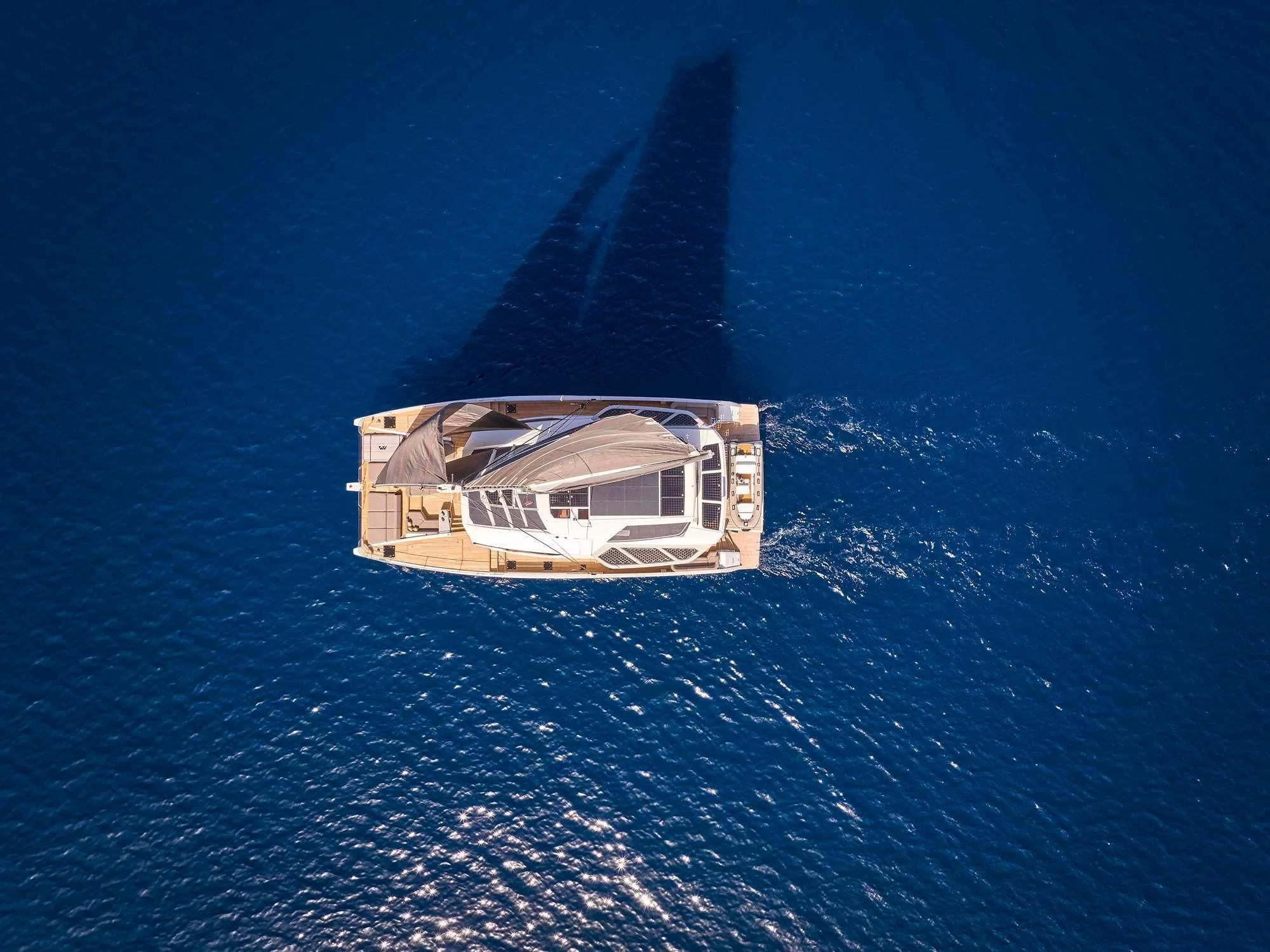 a satellite in space aboard ALOIA Yacht for Charter