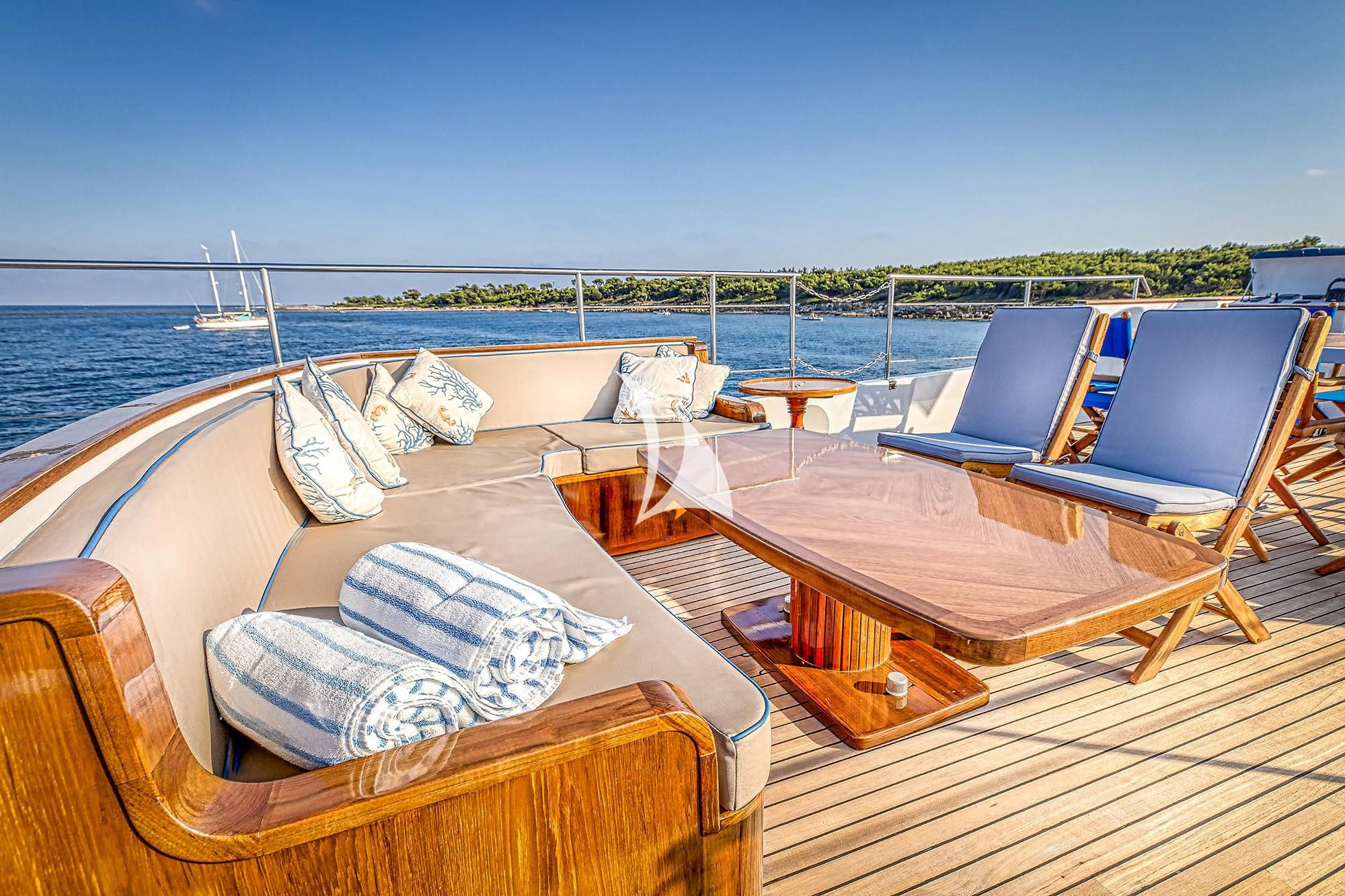 a boat on the water aboard CHANTELLA Yacht for Sale