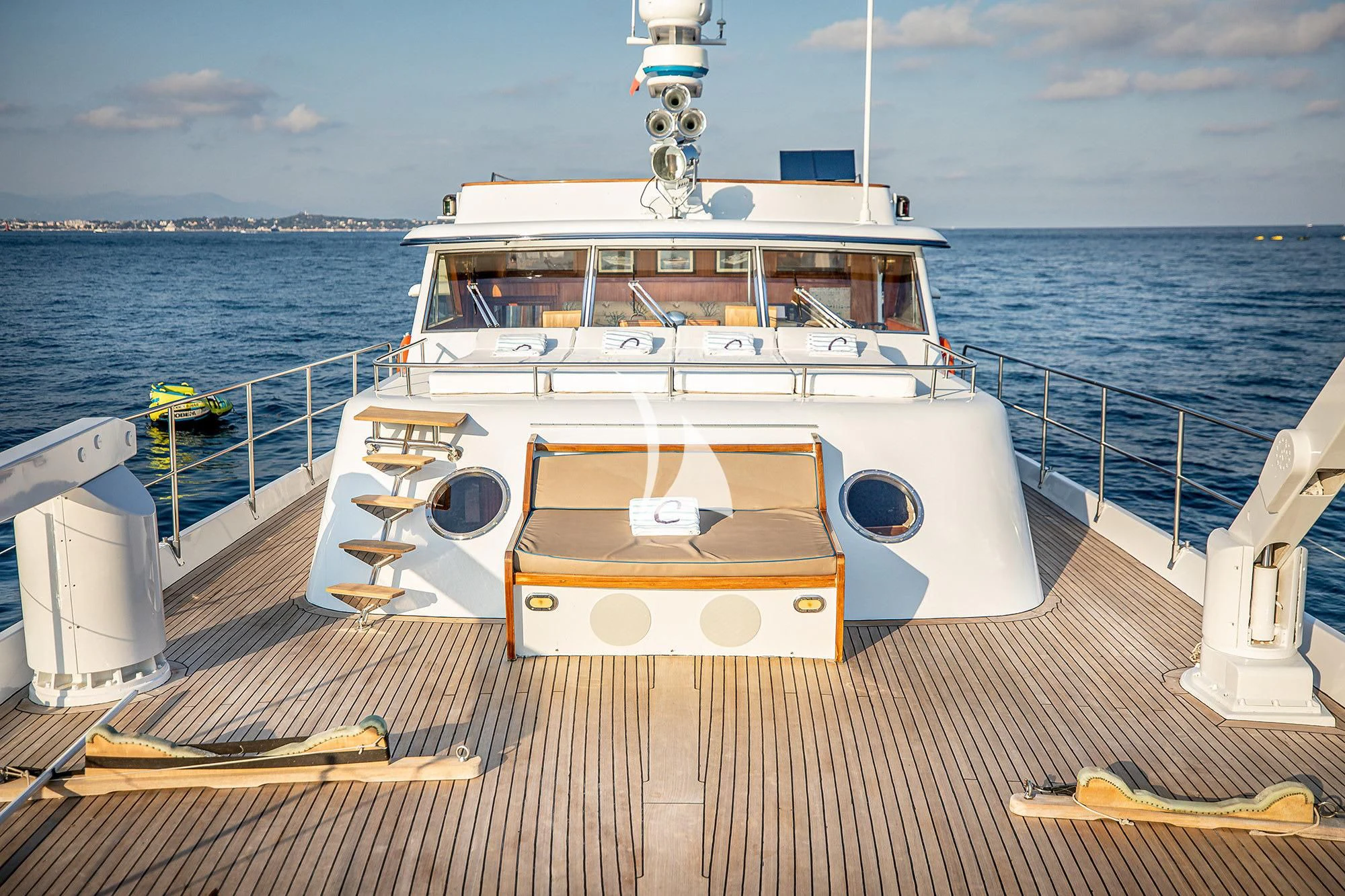 a boat on a dock aboard CHANTELLA Yacht for Sale