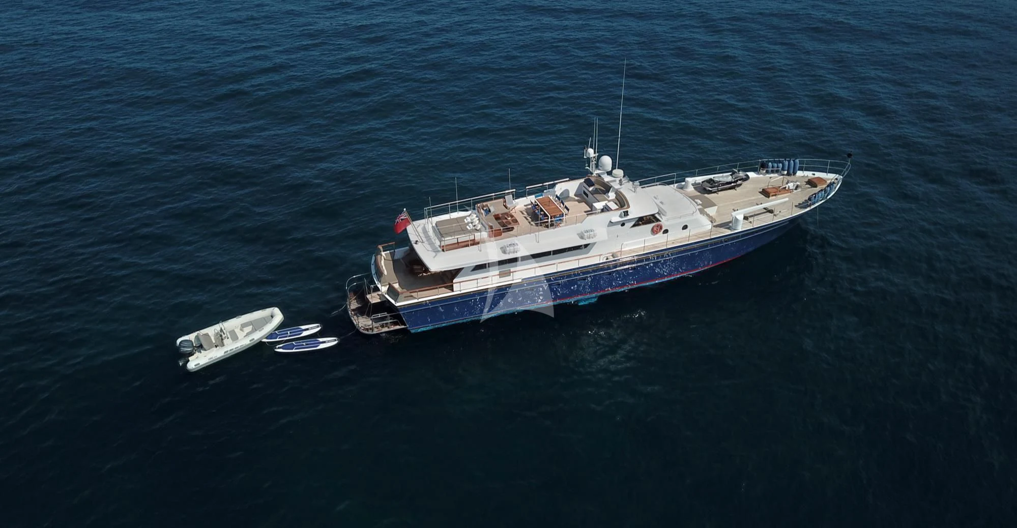 a large ship in the ocean aboard CHANTELLA Yacht for Sale