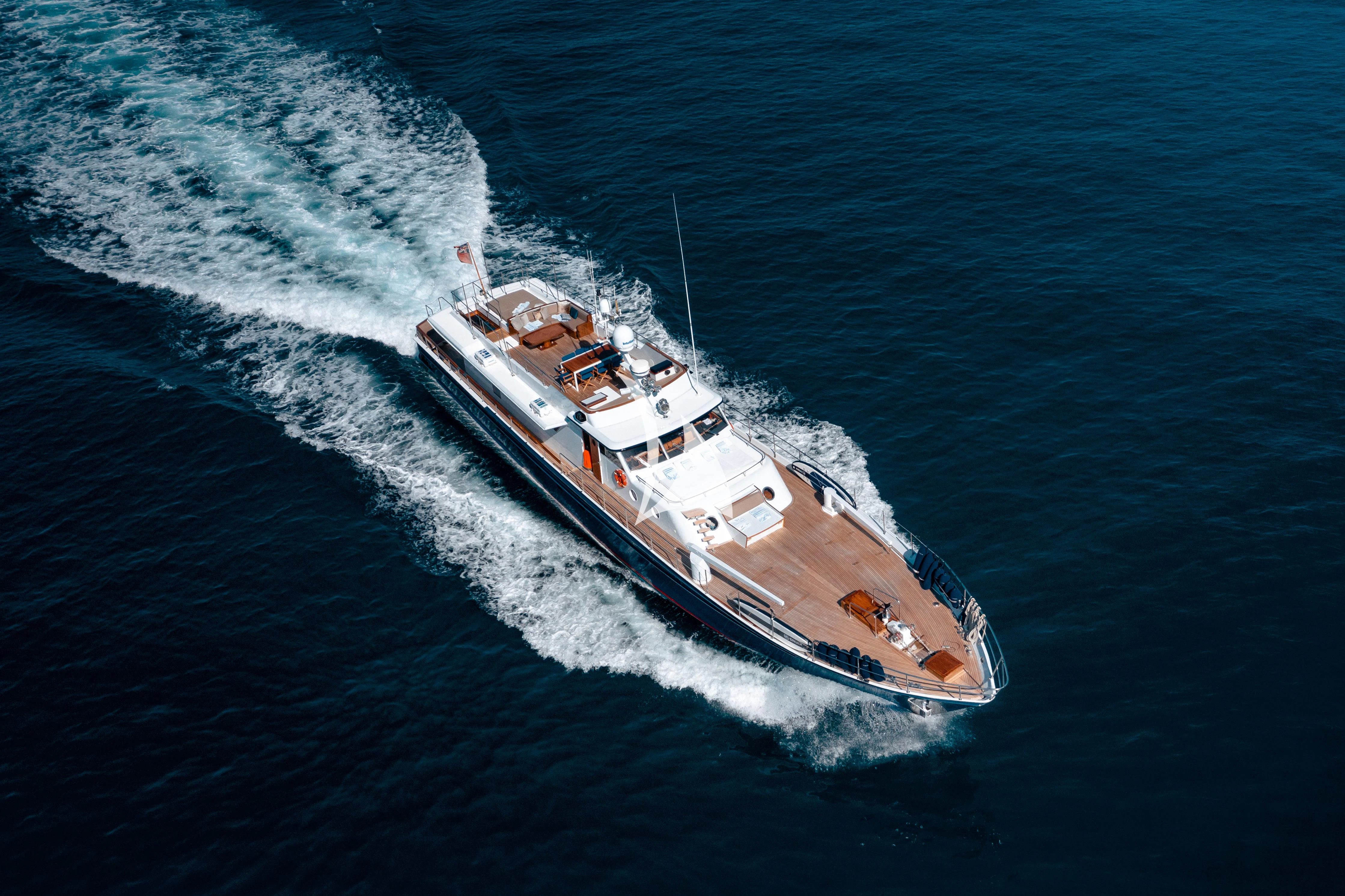a ship in the water aboard CHANTELLA Yacht for Sale