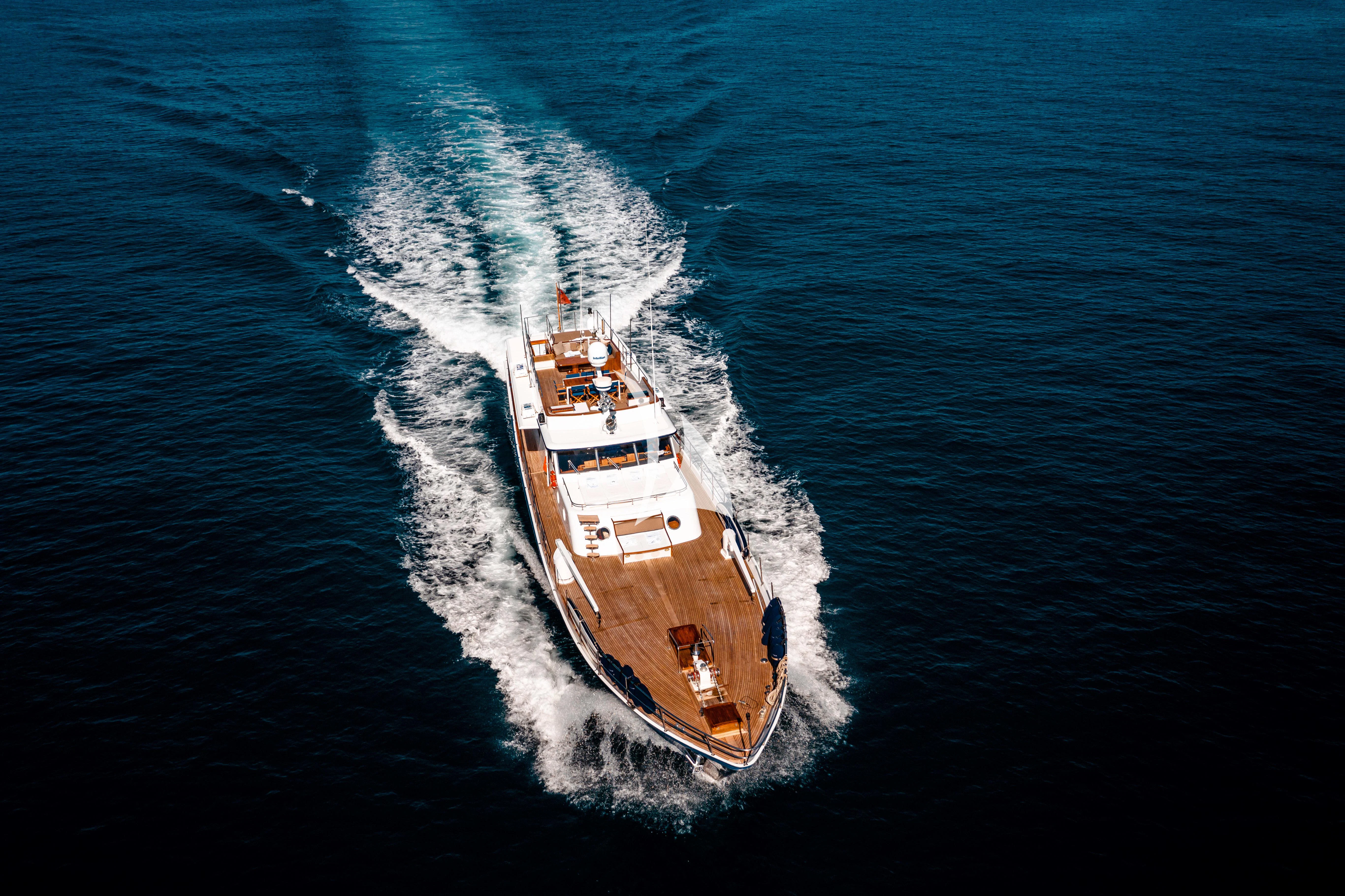 a ship in the water aboard CHANTELLA Yacht for Sale