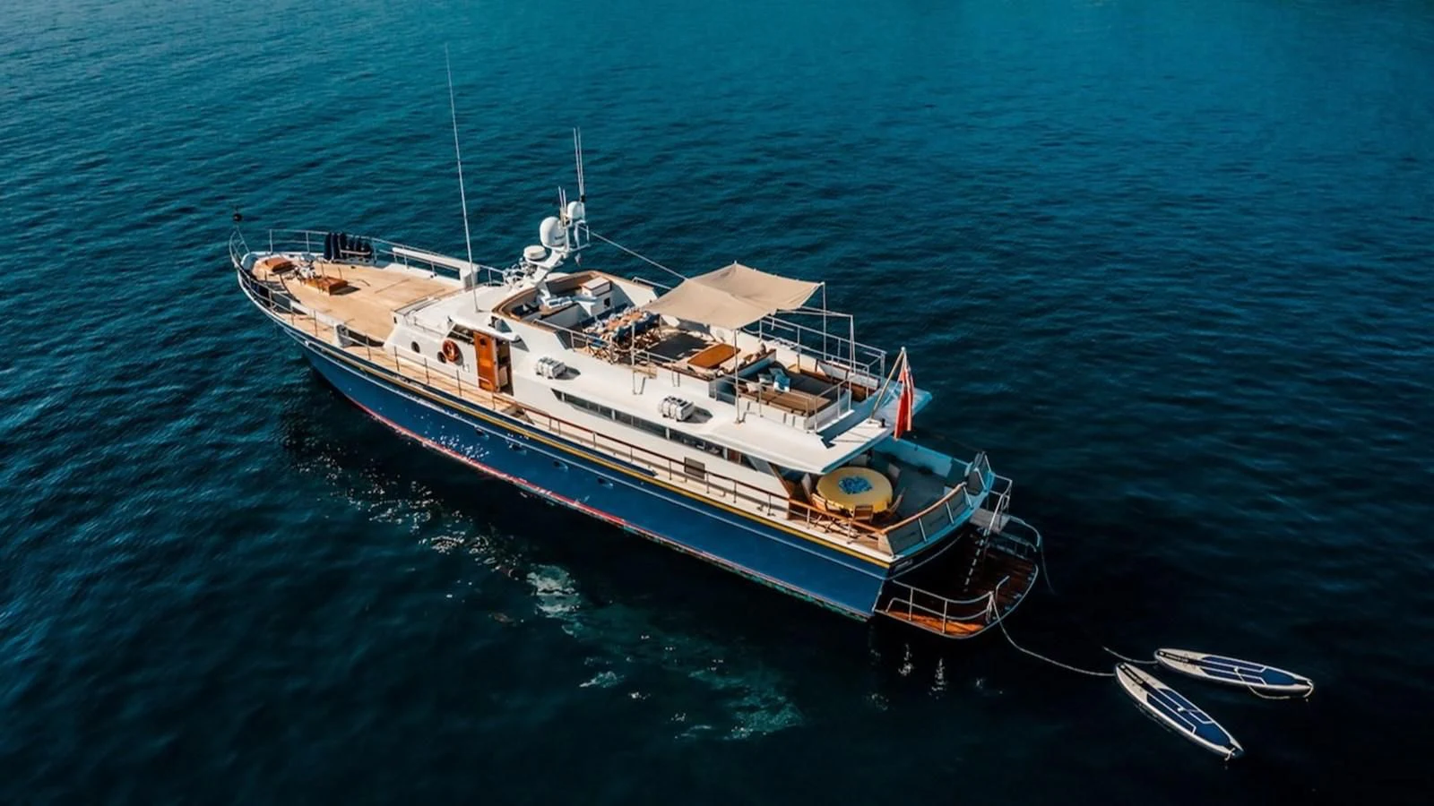 a boat in the water aboard CHANTELLA Yacht for Sale