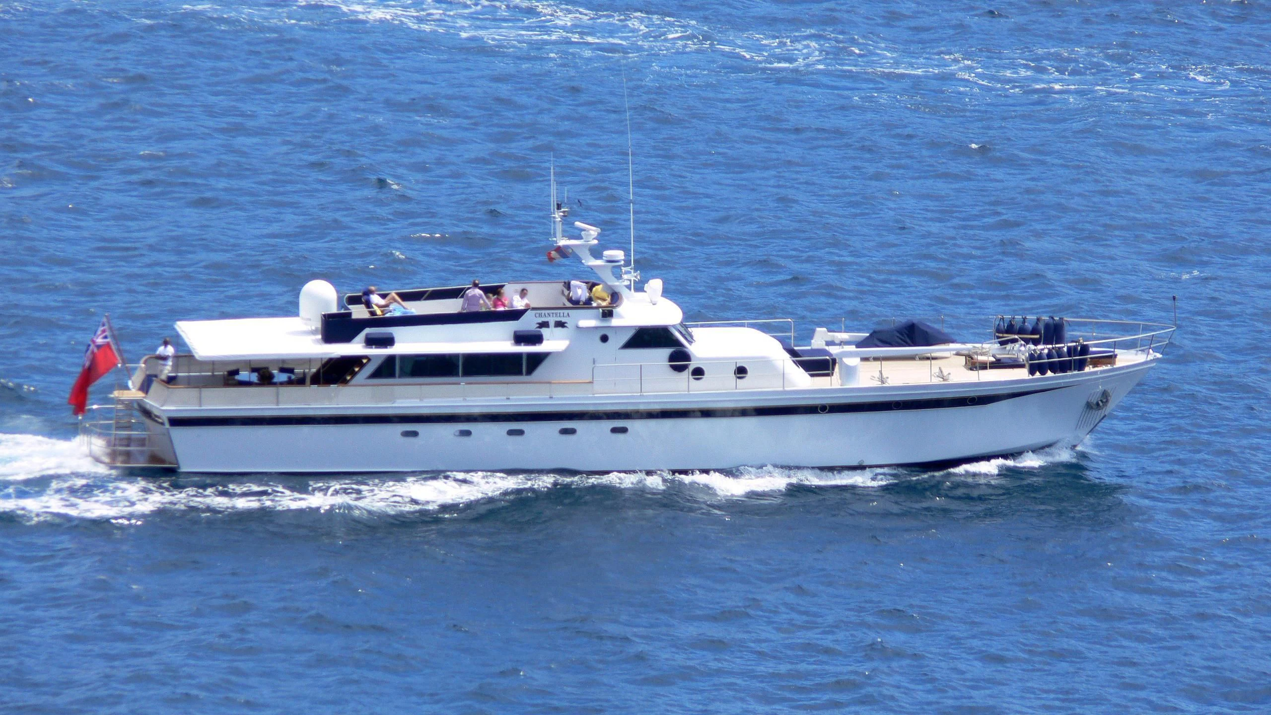 a boat with people on it aboard CHANTELLA Yacht for Sale