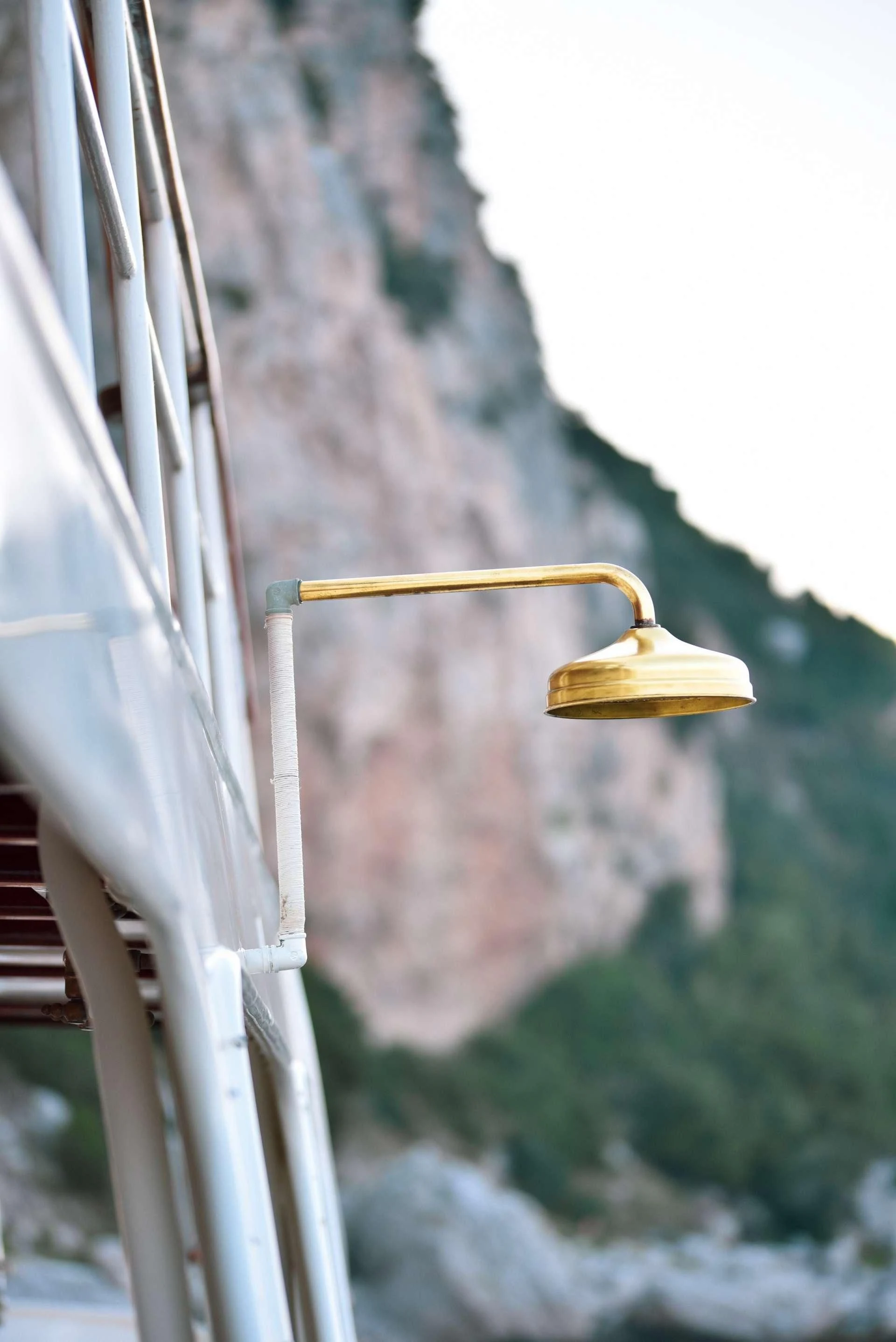 a yellow bow on a pole aboard ENTRANCER Yacht for Sale