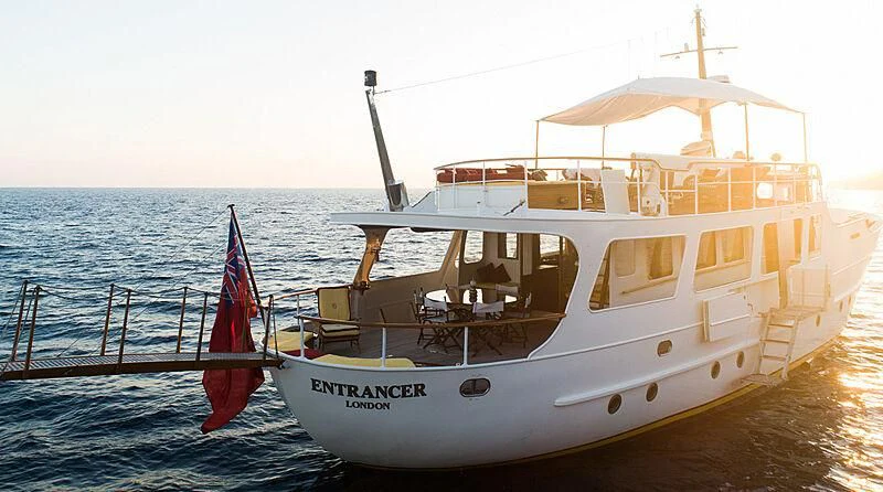 a boat on the water aboard ENTRANCER Yacht for Sale