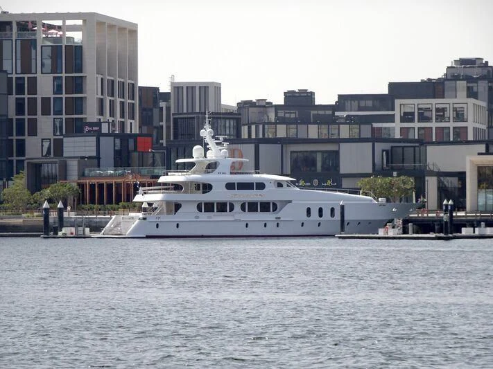 a boat in the water aboard OCEAN QUEEN Yacht for Sale