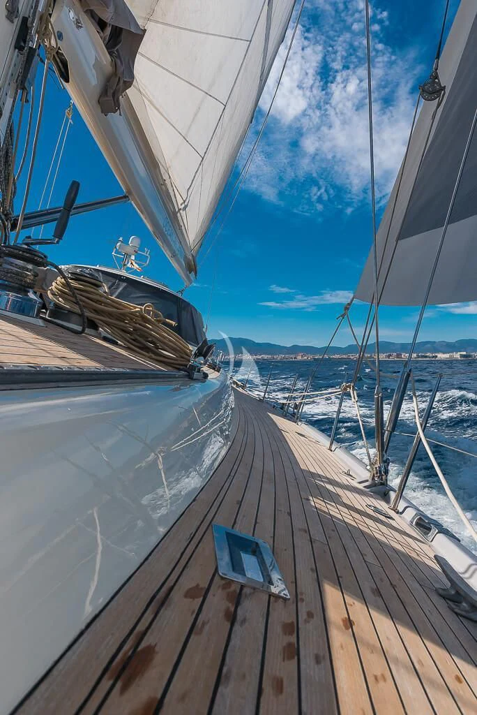 a boat on a deck aboard OCEAN PHOENIX Yacht for Sale