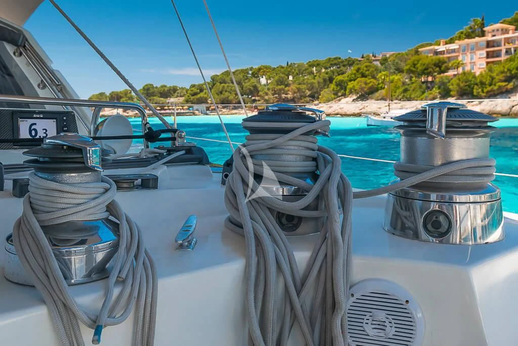a boat with a rope attached to it aboard OCEAN PHOENIX Yacht for Sale