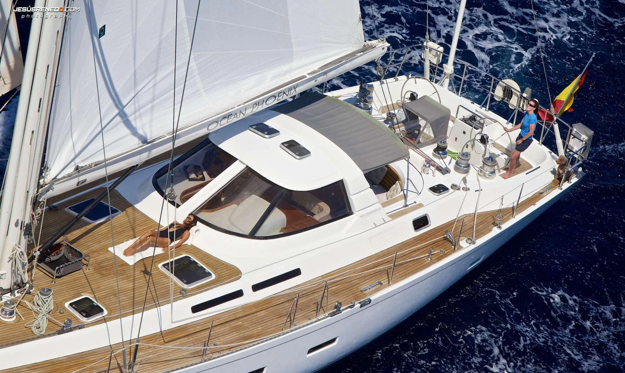 a boat on the water aboard OCEAN PHOENIX Yacht for Sale