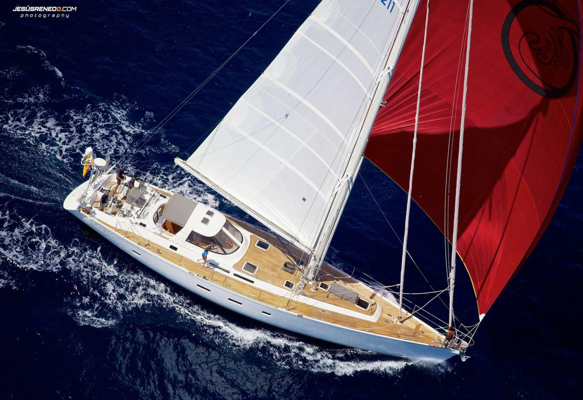 a boat on the water aboard OCEAN PHOENIX Yacht for Sale