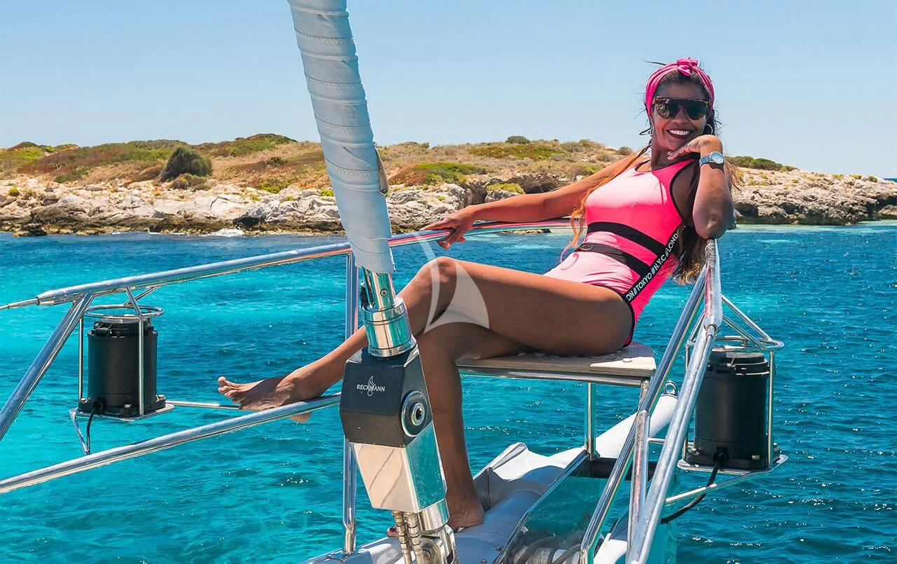 a person in a boat aboard OCEAN PHOENIX Yacht for Sale