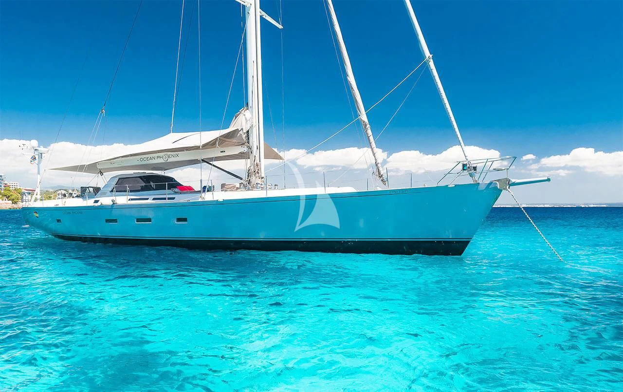 a boat in the water aboard OCEAN PHOENIX Yacht for Sale