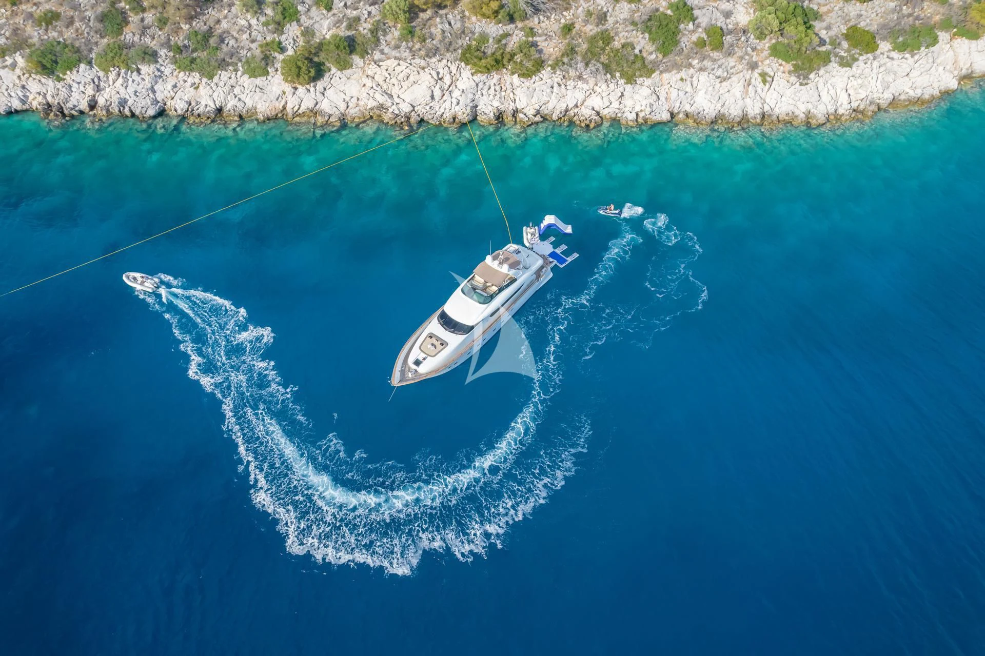a boat on the water aboard COOKIE Yacht for Charter