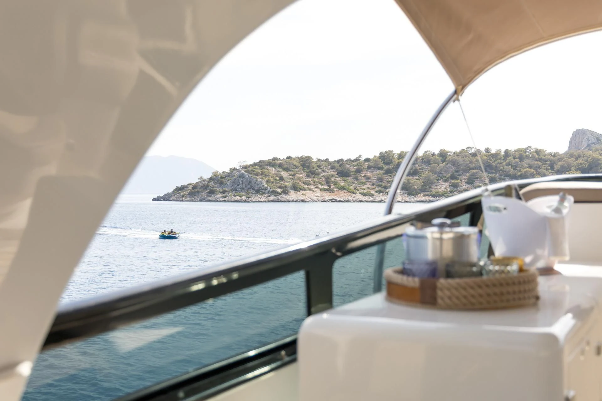 a table with food on it aboard COOKIE Yacht for Charter