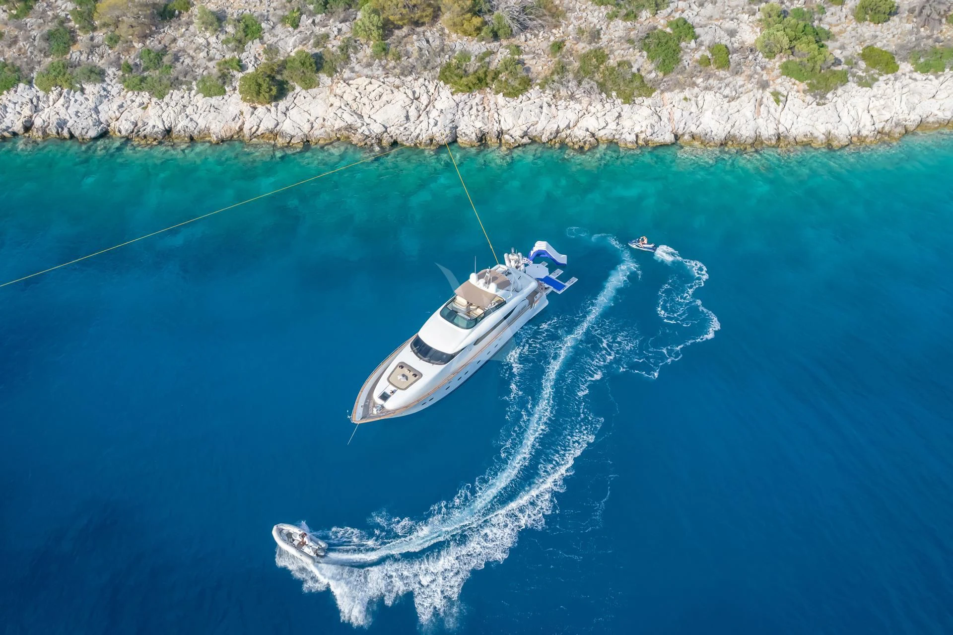 a boat on the water aboard COOKIE Yacht for Charter