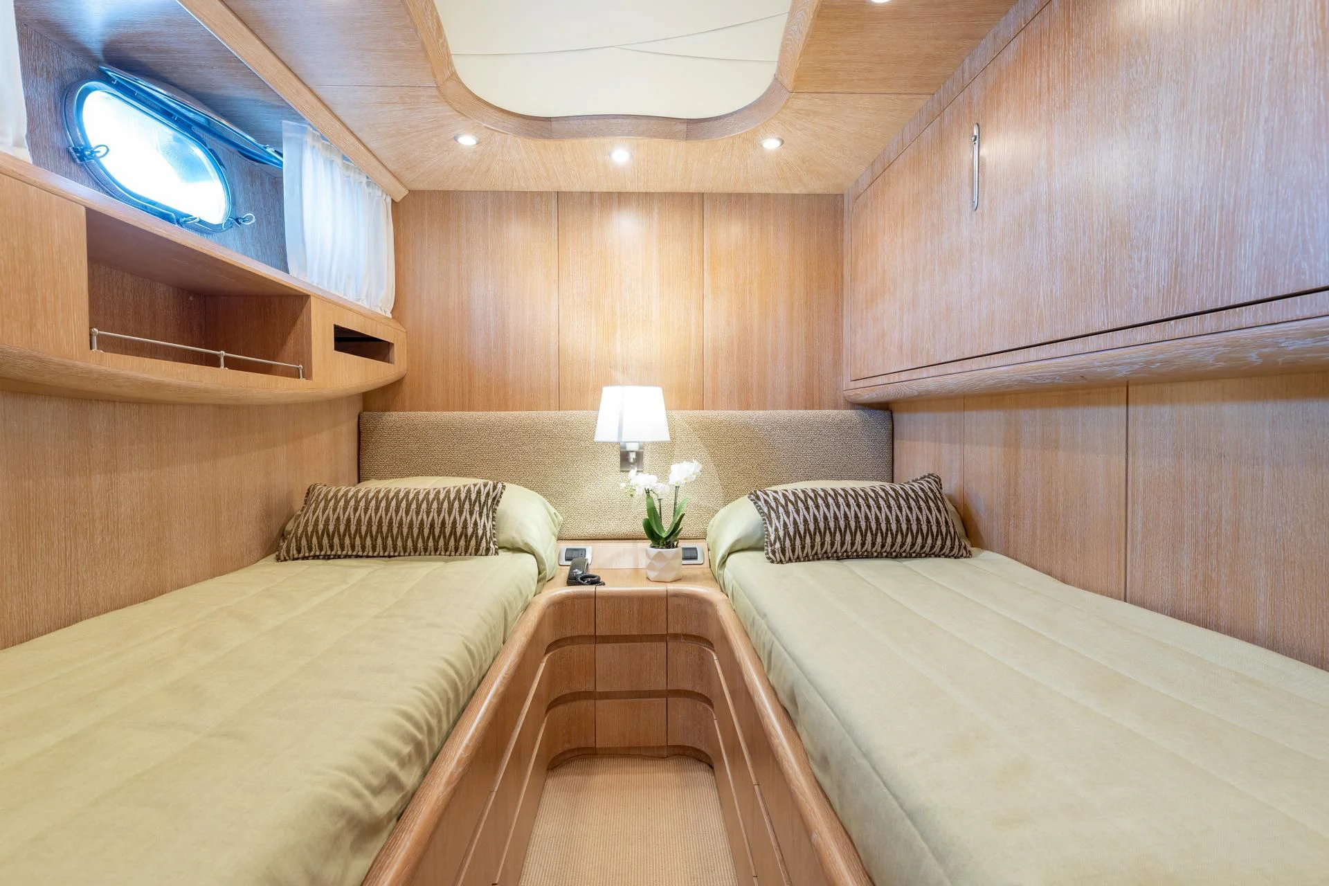 a room with two beds aboard COOKIE Yacht for Charter