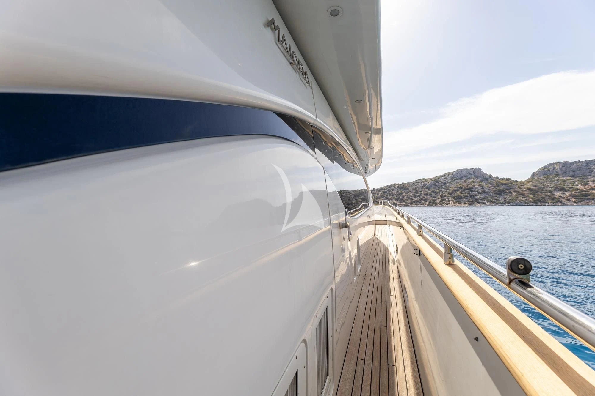 the front of a boat aboard COOKIE Yacht for Charter